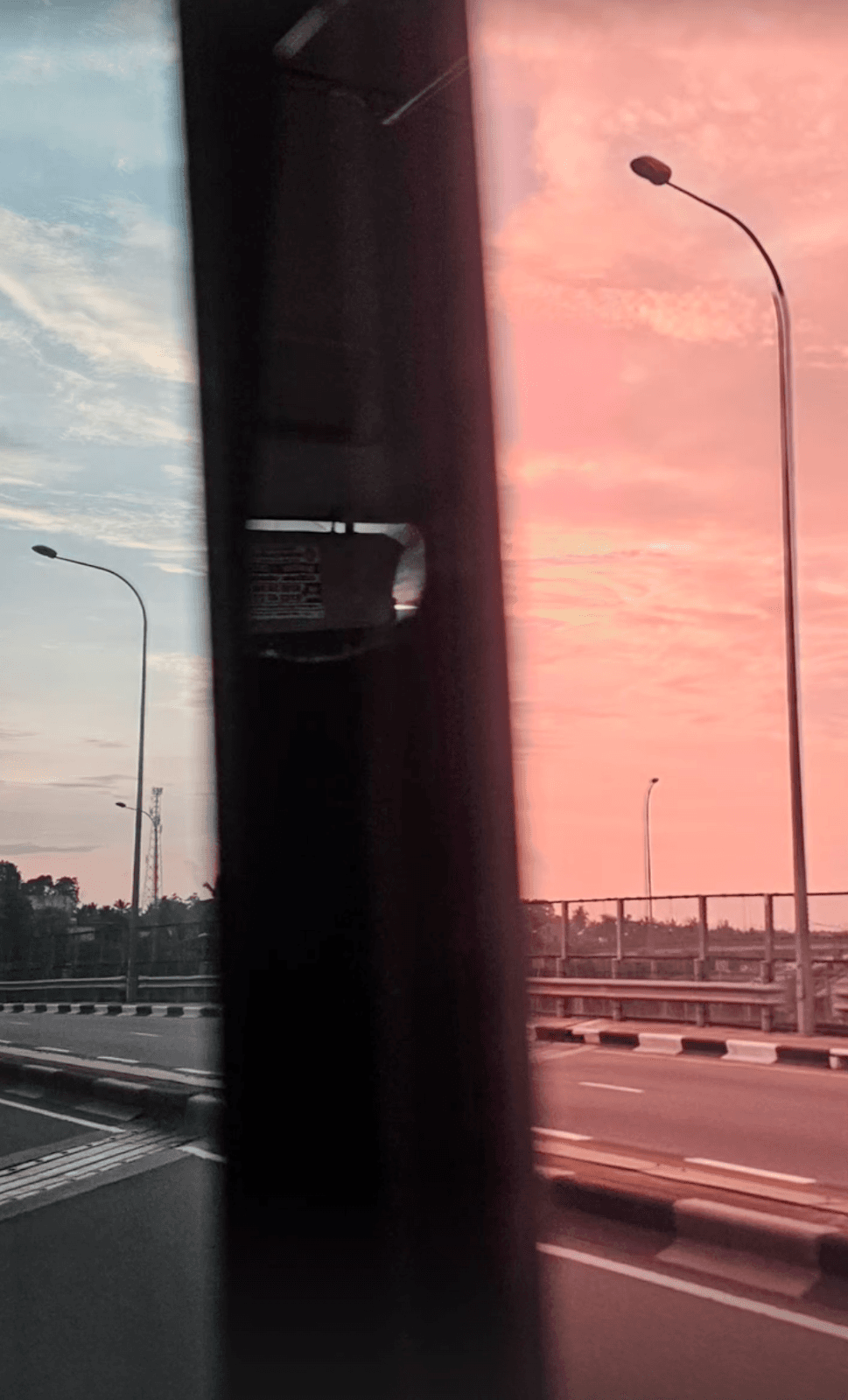 Sunset Through Rearview Mirror